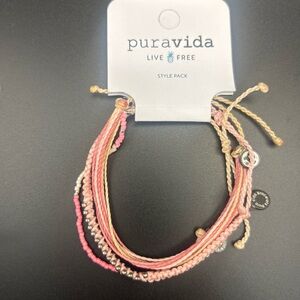 Pura Vida Pink and Tan Bracelet Collection